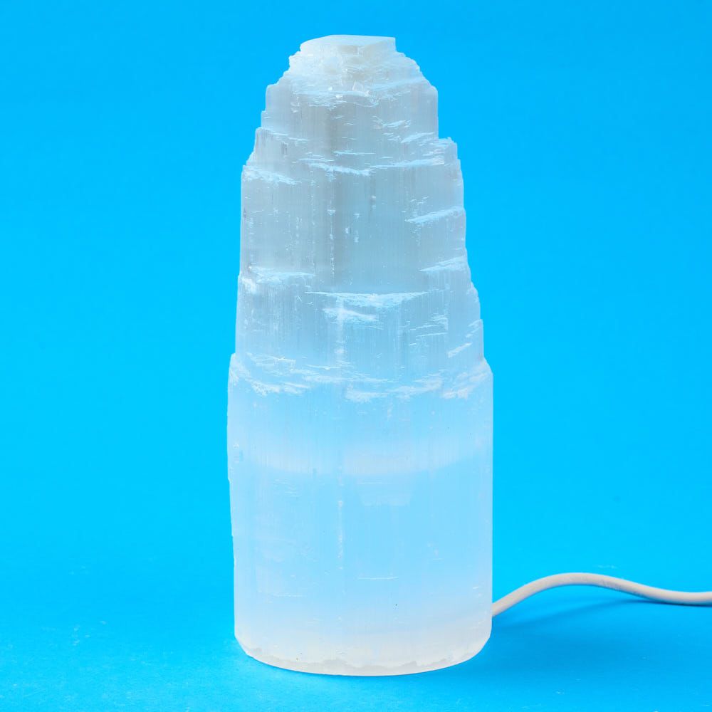 Selenite Mountain Lamp 15cm