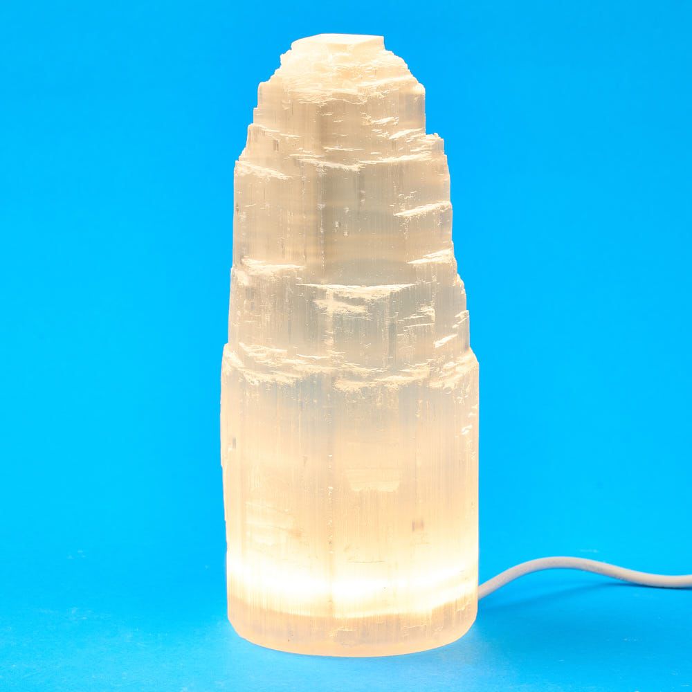 Selenite Mountain Lamp 15cm