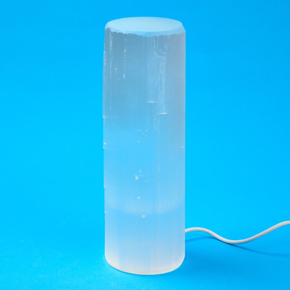 Flat top Selenite Lamp 20cm