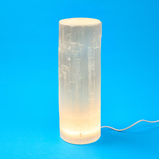 Flat Top Selenite Lamp 25cm