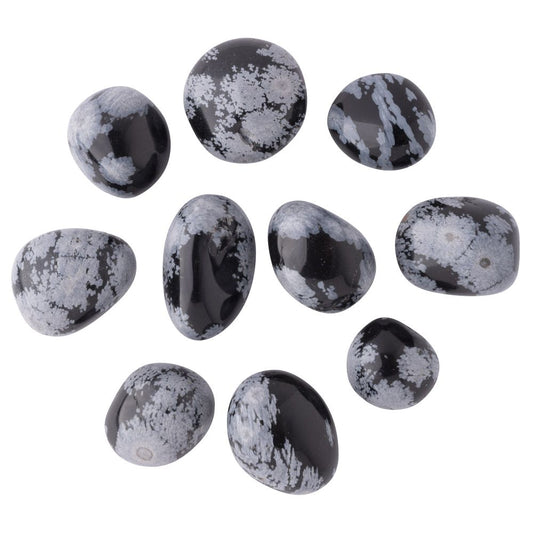 Obsidian Snowflake Tumblestone