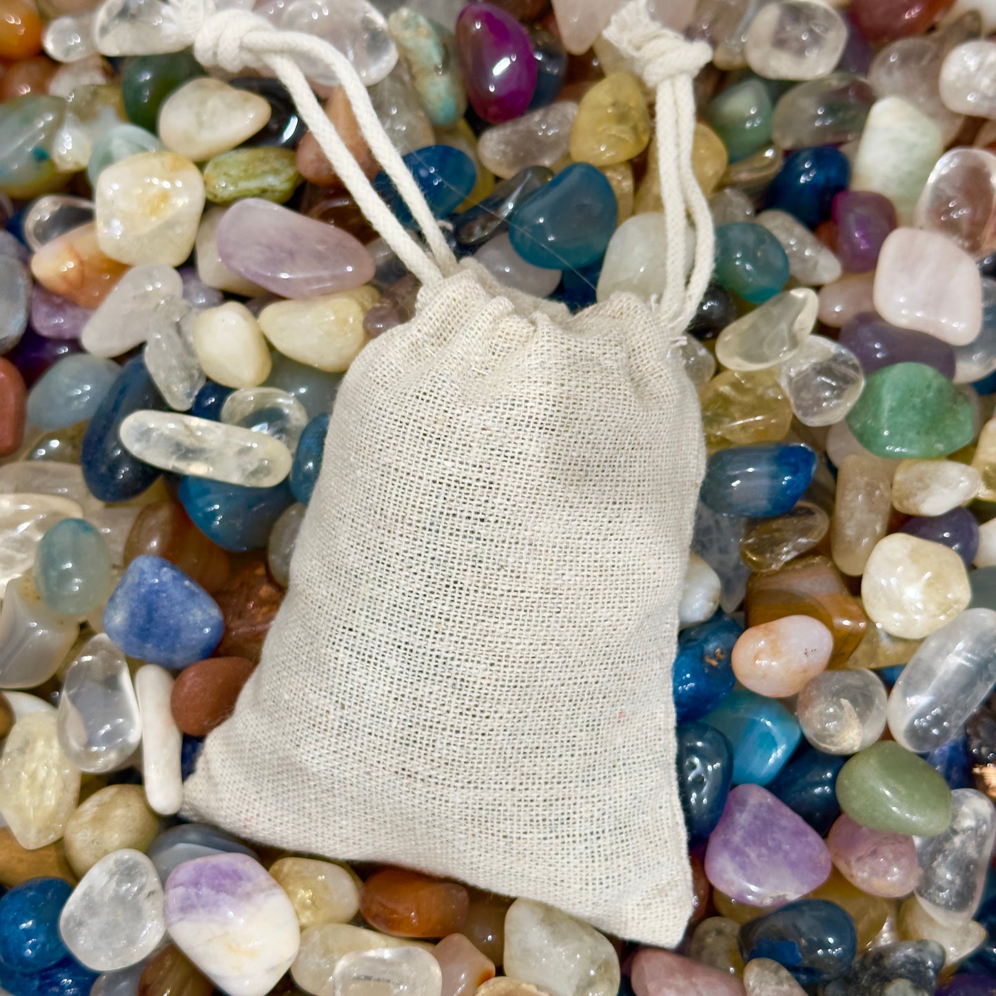 Gemstone Mix Canvas Pouch