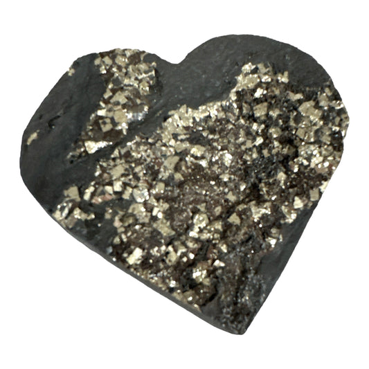 Pyrite on Basalt Matrix Heart