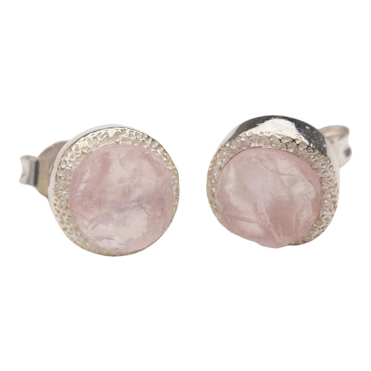 Silver Rose Quartz Earrings